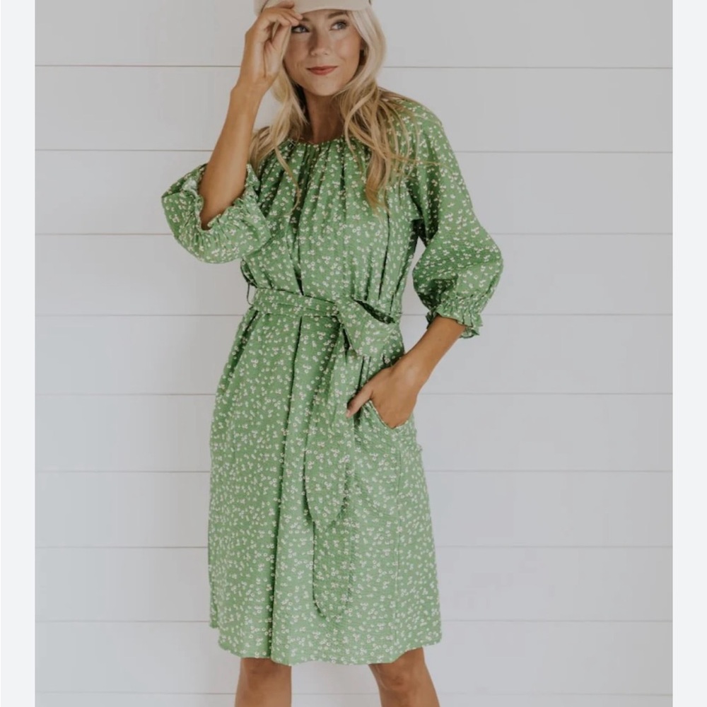 Roolee Green Floral Dress